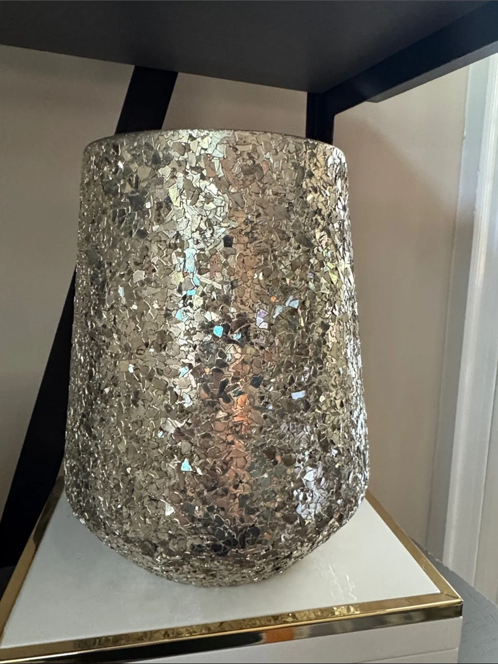 Gold Mosaic crushed mirror Vase